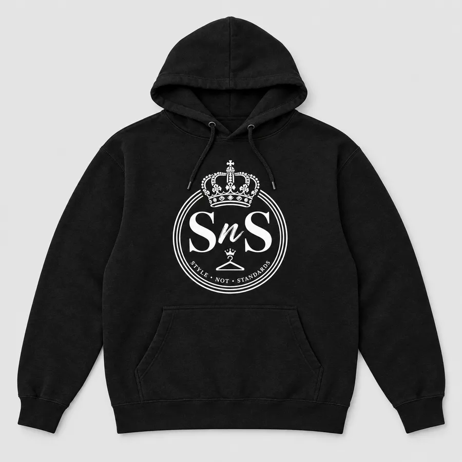 Black SNS logo hoodie